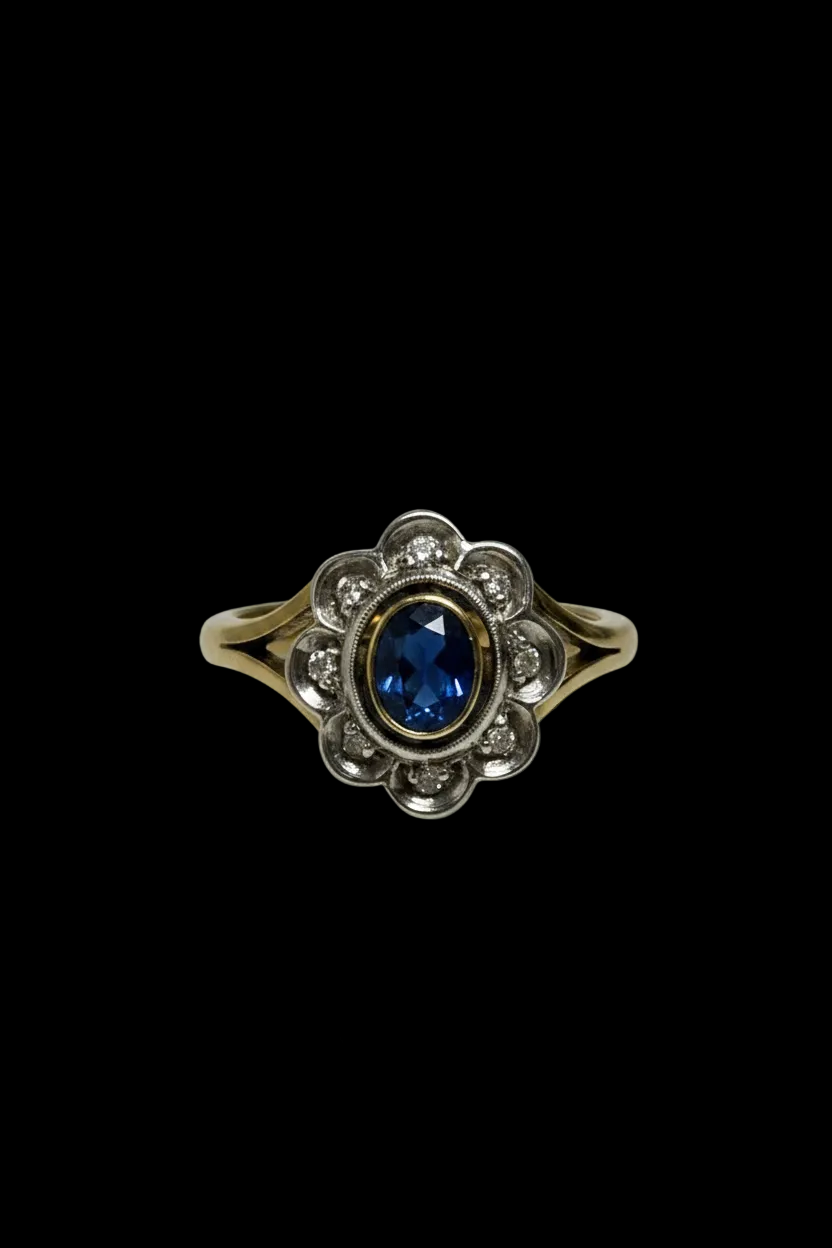 Anello a Margherita con Zaffiro, anni ‘30
