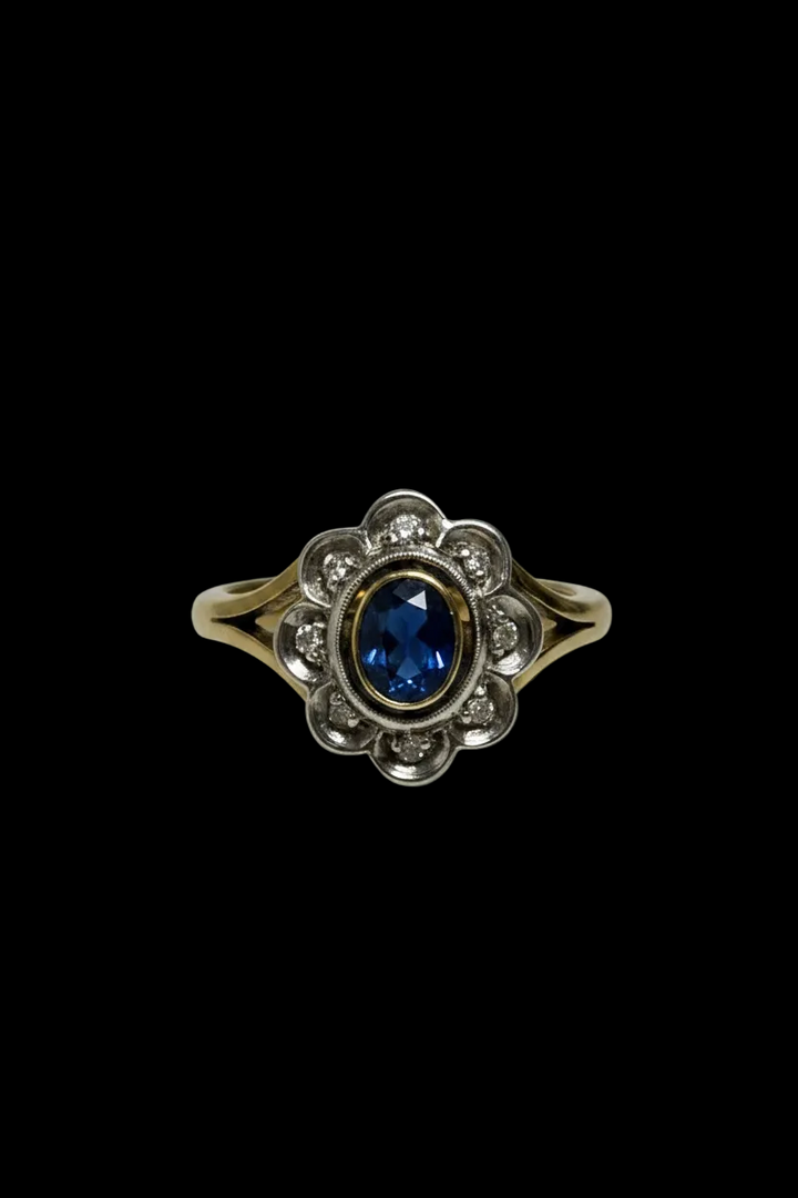 Anello a Margherita con Zaffiro, anni ‘30