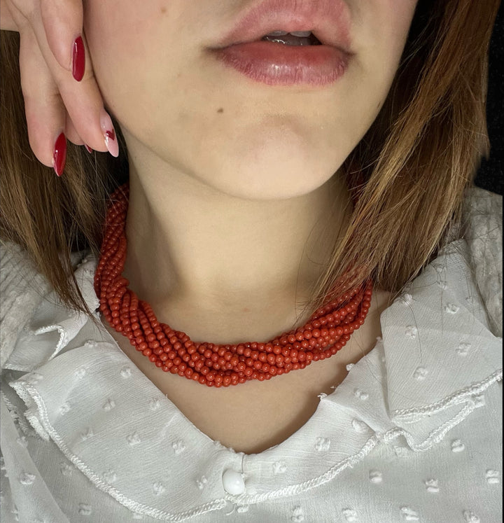 Collana in Corallo Multifilo