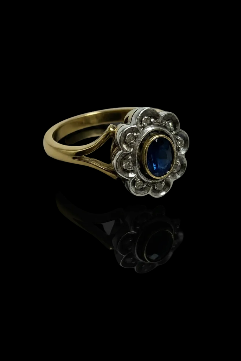 Anello a Margherita con Zaffiro, anni ‘30