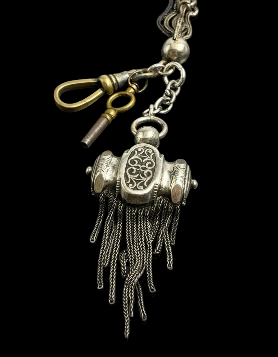 Catena da Orologio Multifilo in Argento, XIX Secolo