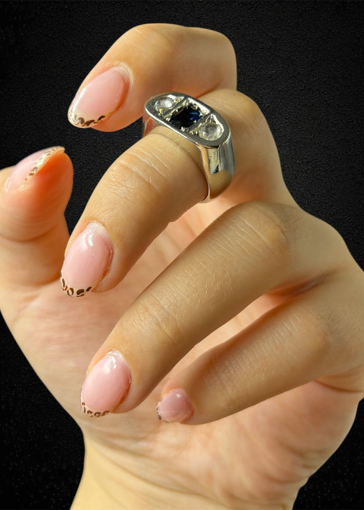 Anello a Ponte con Zaffiro e Diamanti