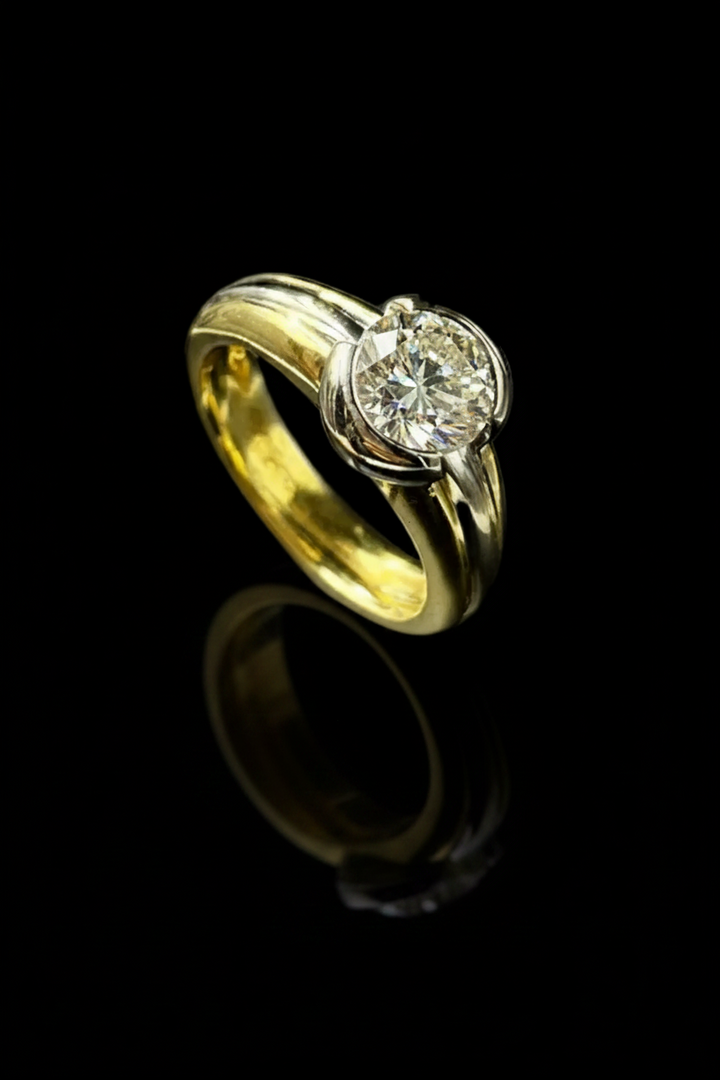 Anello Solitario con Diamante Naturale 1,45 ct