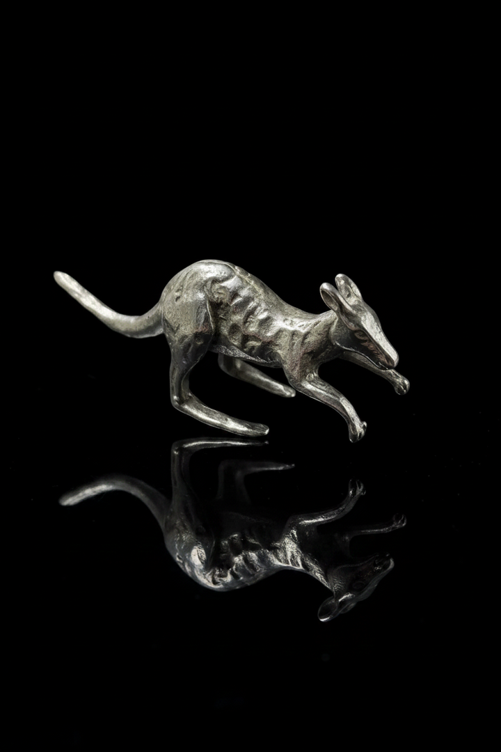 Canguro in Corsa, in Argento 925