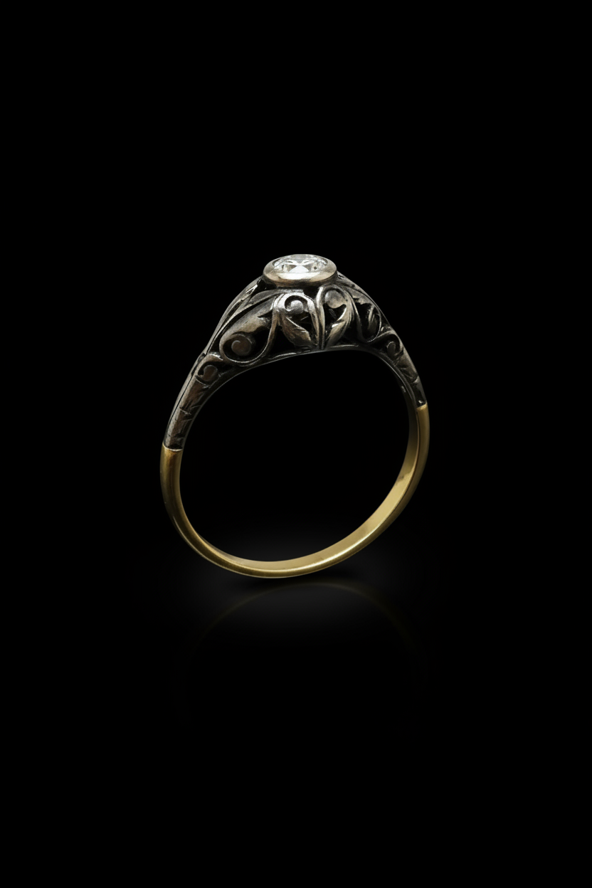 Anello Jugendstil dei primi del '900