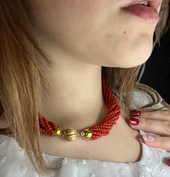 Collana in Corallo Multifilo