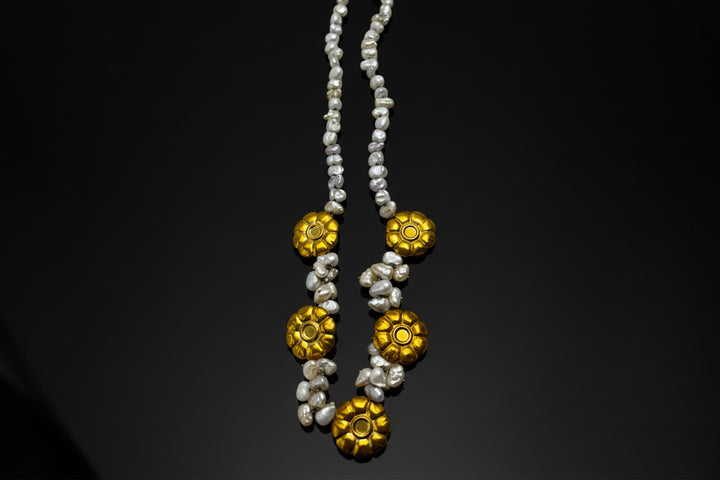 Collier con Perle di Fiume e Margherite d’Oro
