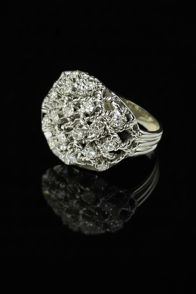Anello Intrecciato con Diamanti, Anni ’50
