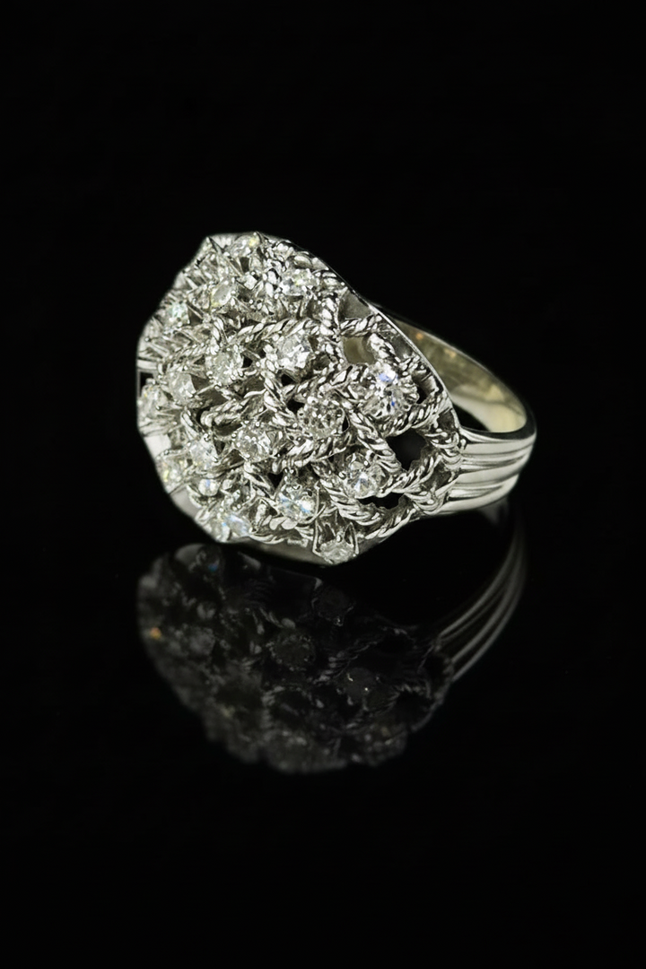 Anello Intrecciato con Diamanti, Anni ’50