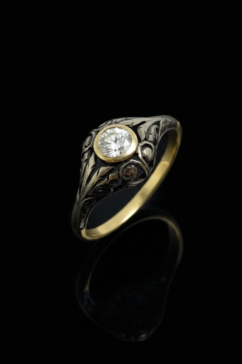 Anello Jugendstil dei primi del '900
