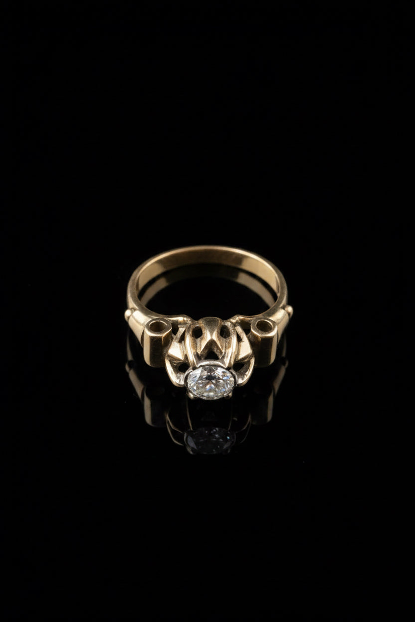 Solitario Anni '20 con Diamante Fancy