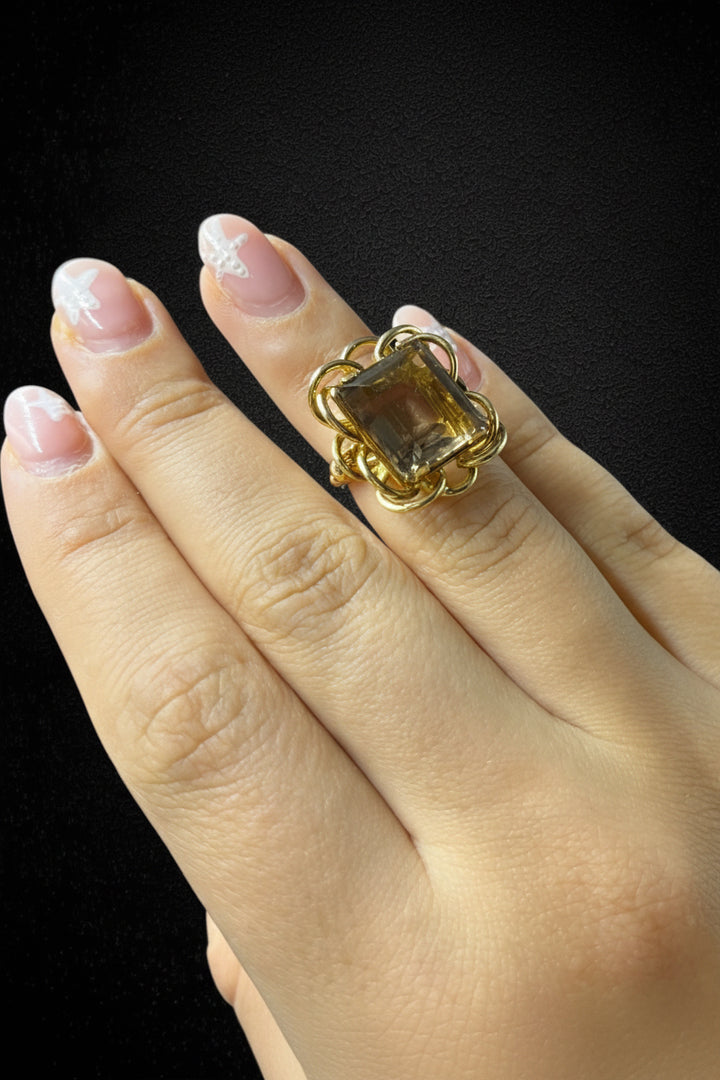 Anello con Quarzo Morione