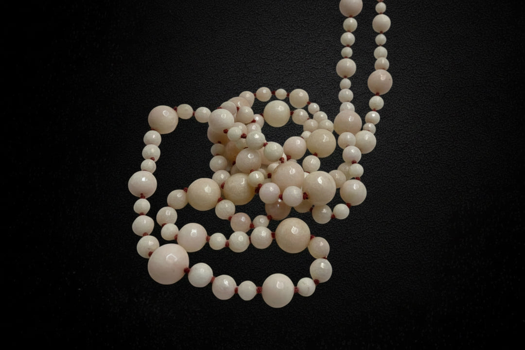 Collana a Perle Sfaccettate di Quarzo Rosa