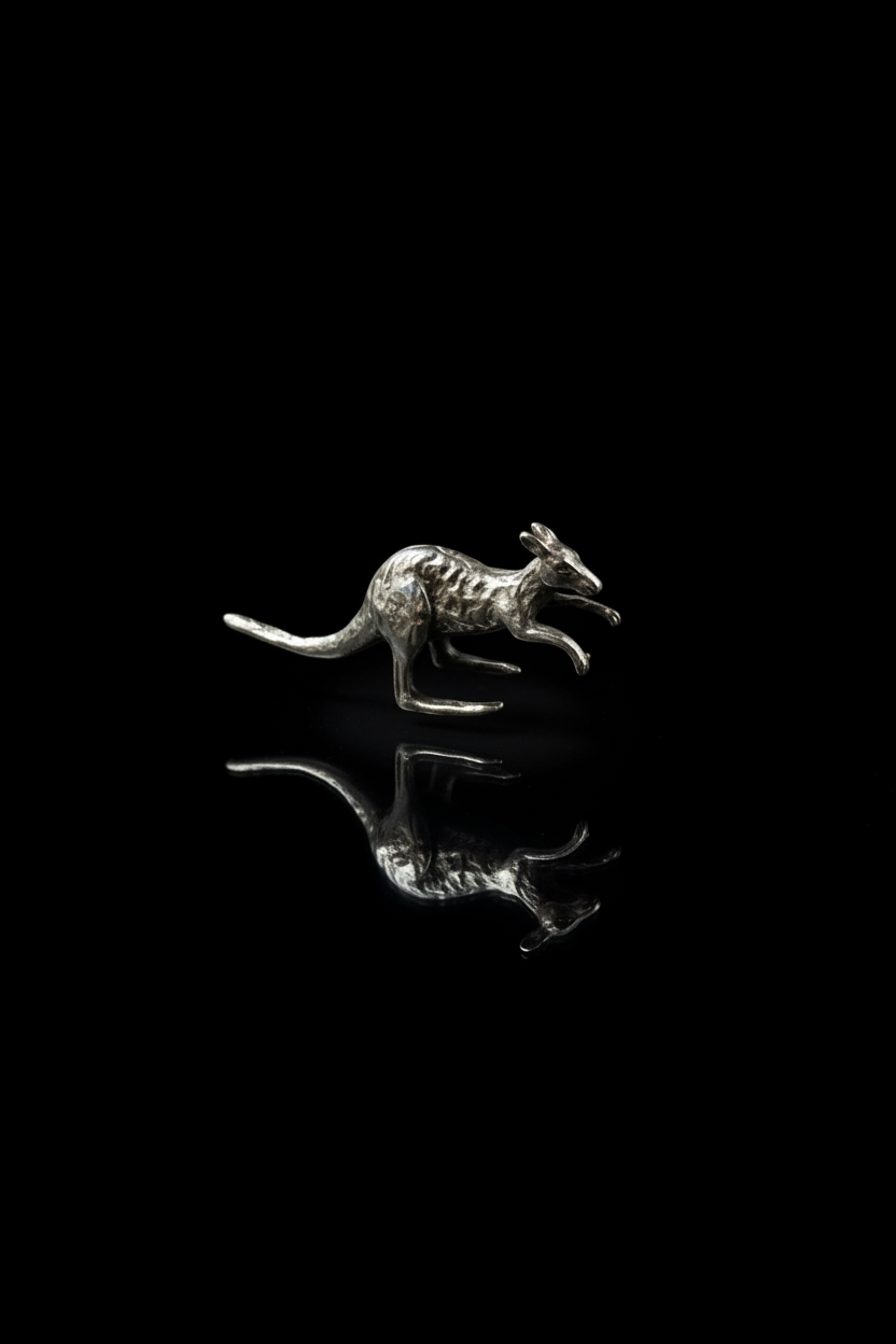 Canguro in Corsa, in Argento 925