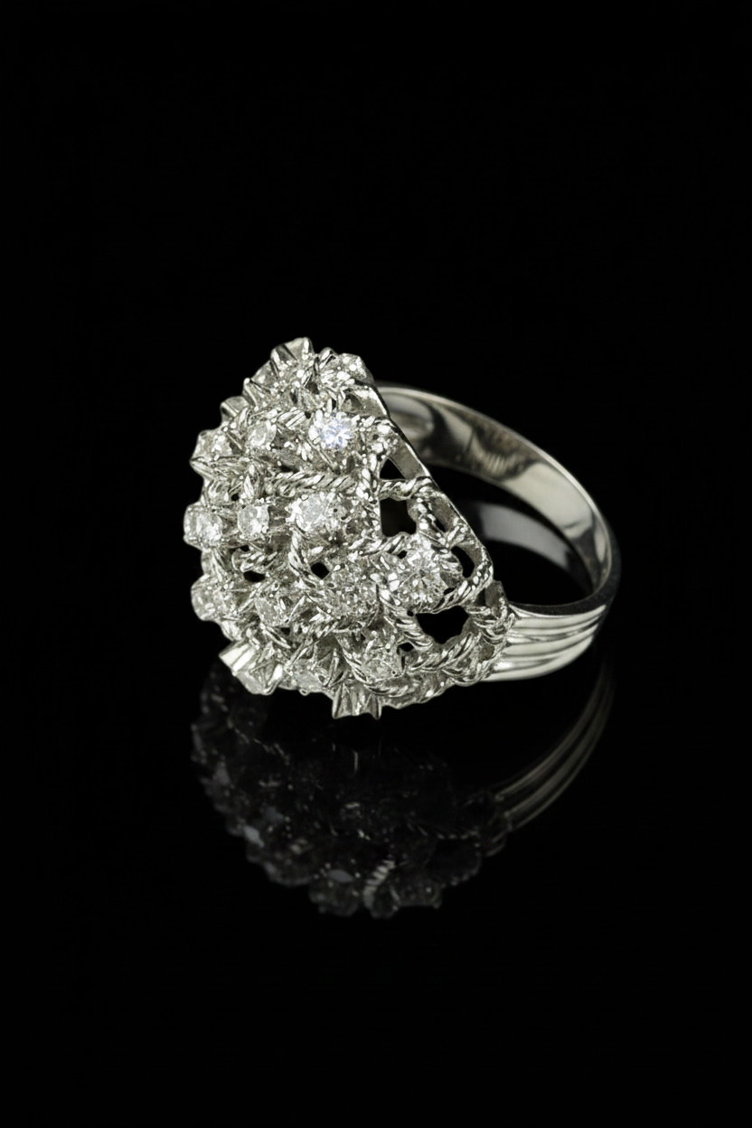Anello Intrecciato con Diamanti, Anni ’50