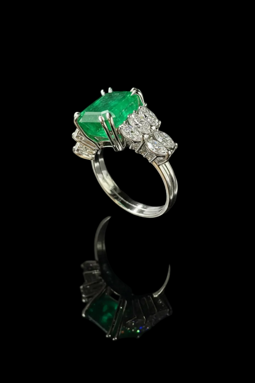 Strepitoso Anello con Smeraldo di Nostra Creazione