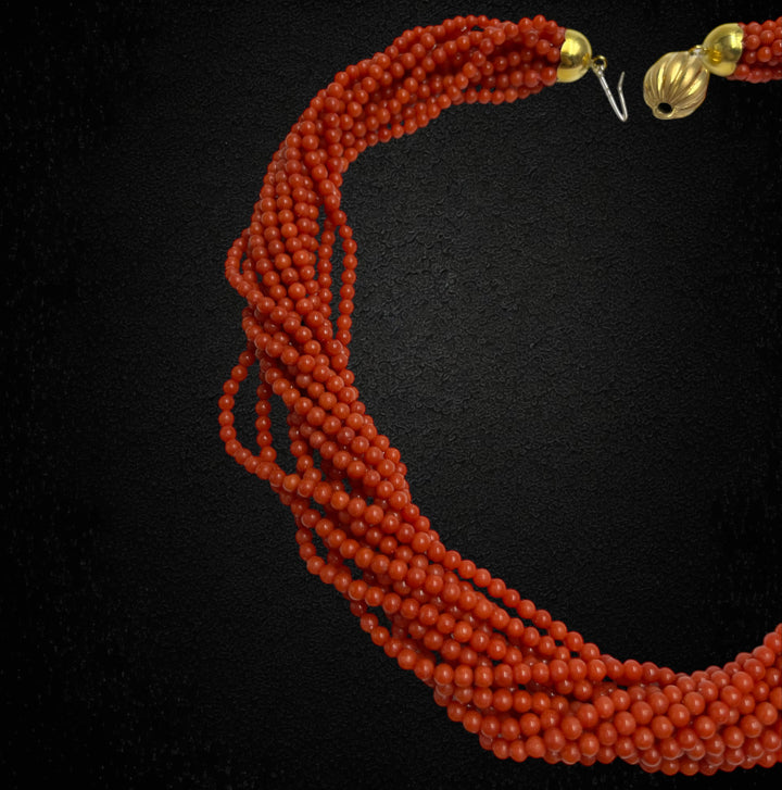 Collana in Corallo Multifilo