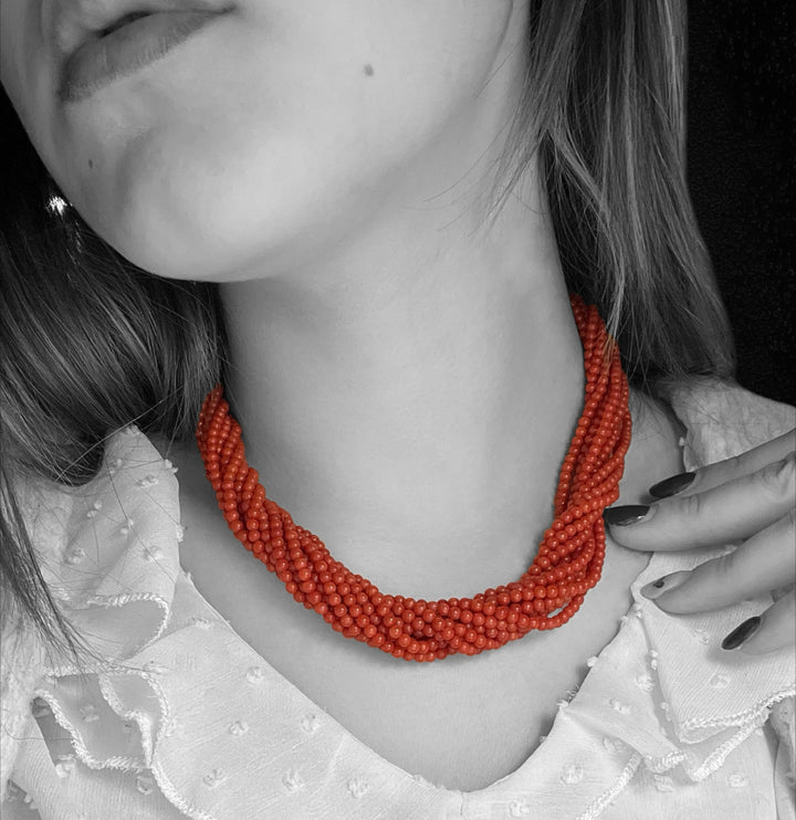 Collana in Corallo Multifilo