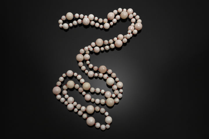 Collana a Perle Sfaccettate di Quarzo Rosa
