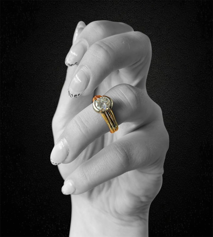 Anello Solitario con Diamante Naturale 1,45 ct