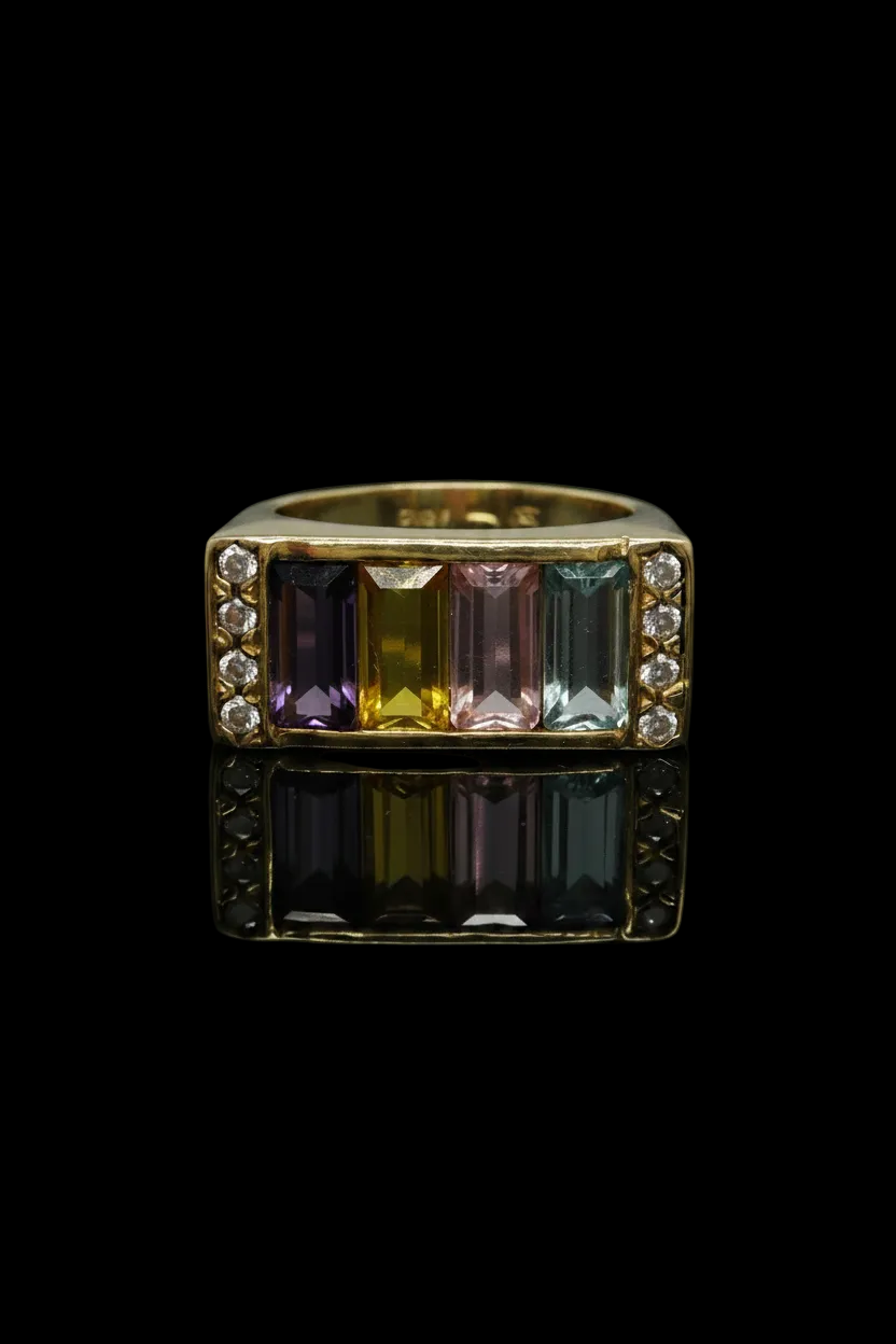 Anello Premier con Pietre Multicolori
