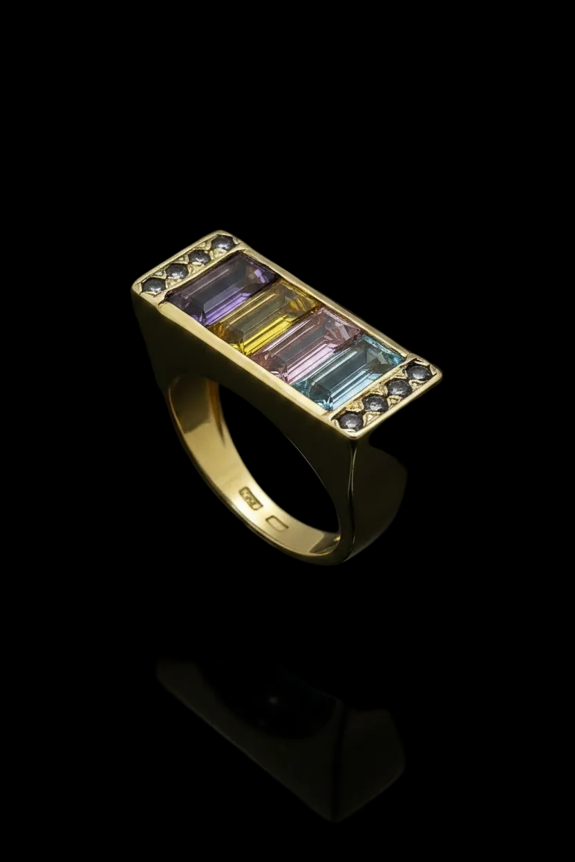 Anello Premier con Pietre Multicolori