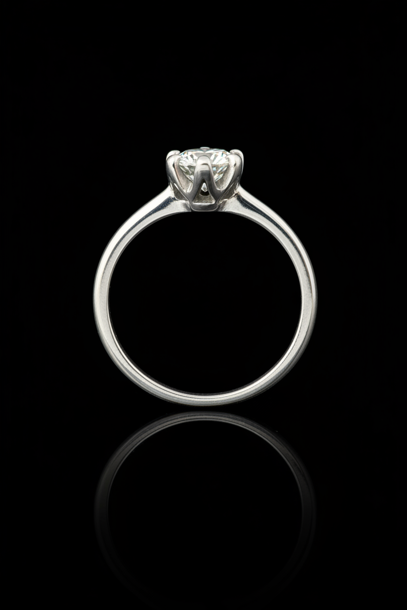 Solitario in Oro Bianco con Diamante da ct. 0,80