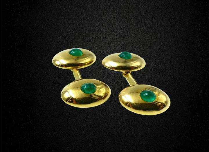 Gemelli con Smeraldi Cabochon