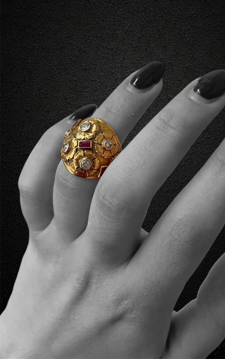 Anello bombato Italiano, firmato Cozzolino