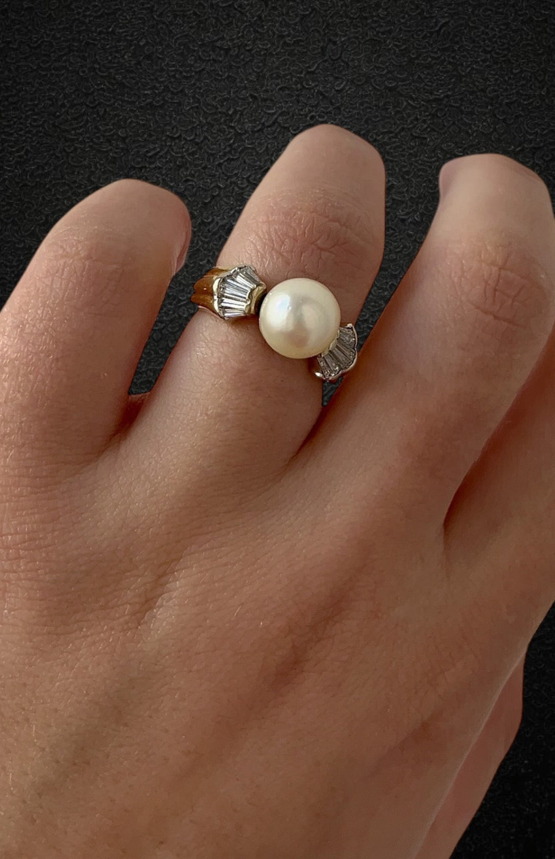 Anello con Perla e Diamanti