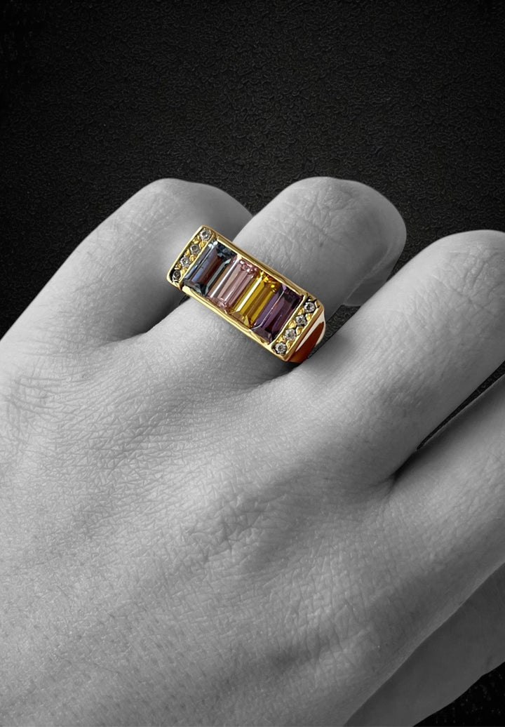 Anello Premier con Pietre Multicolori