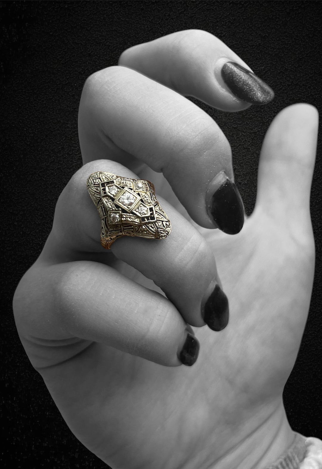 Raro Anello Francese Art Nouveau