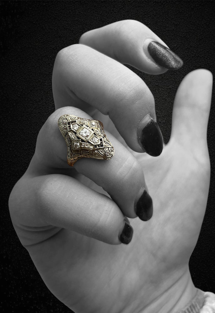 Raro Anello Francese Art Nouveau