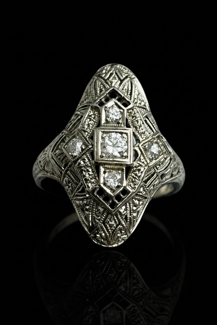 Raro Anello Francese Art Nouveau