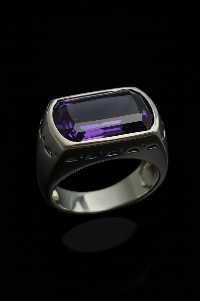Anello Moderno con Ametista
