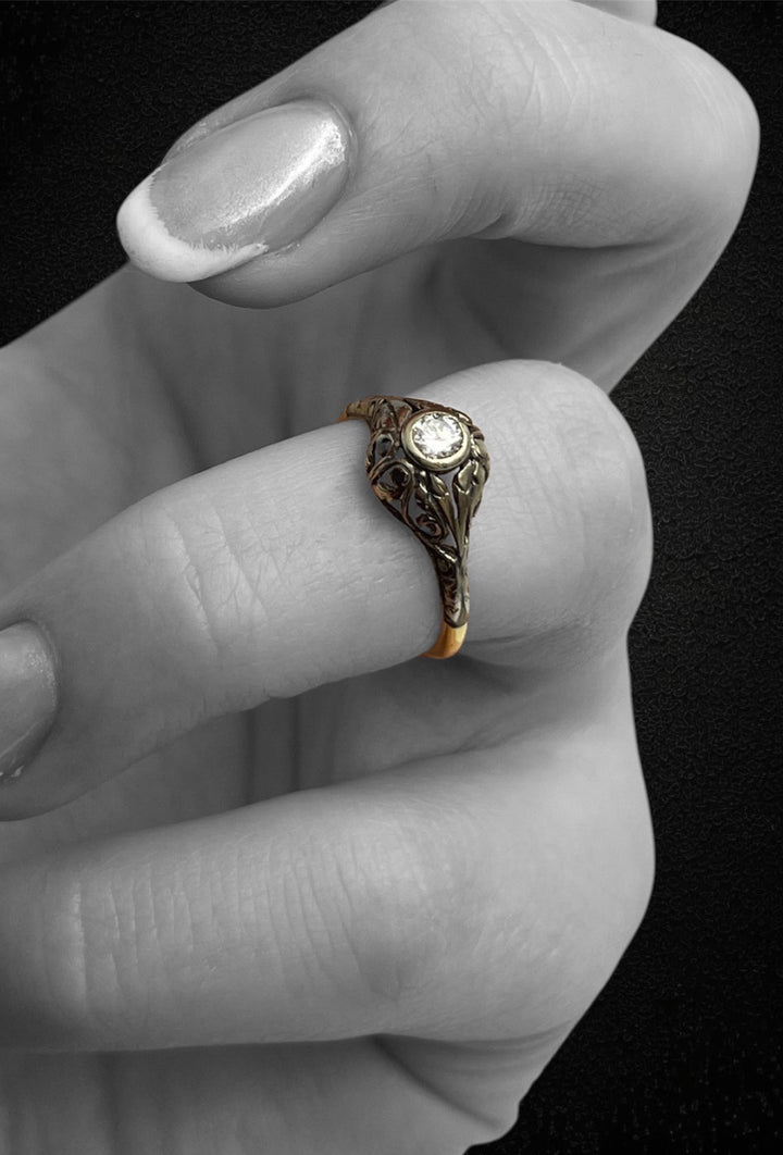 Anello Jugendstil dei primi del '900