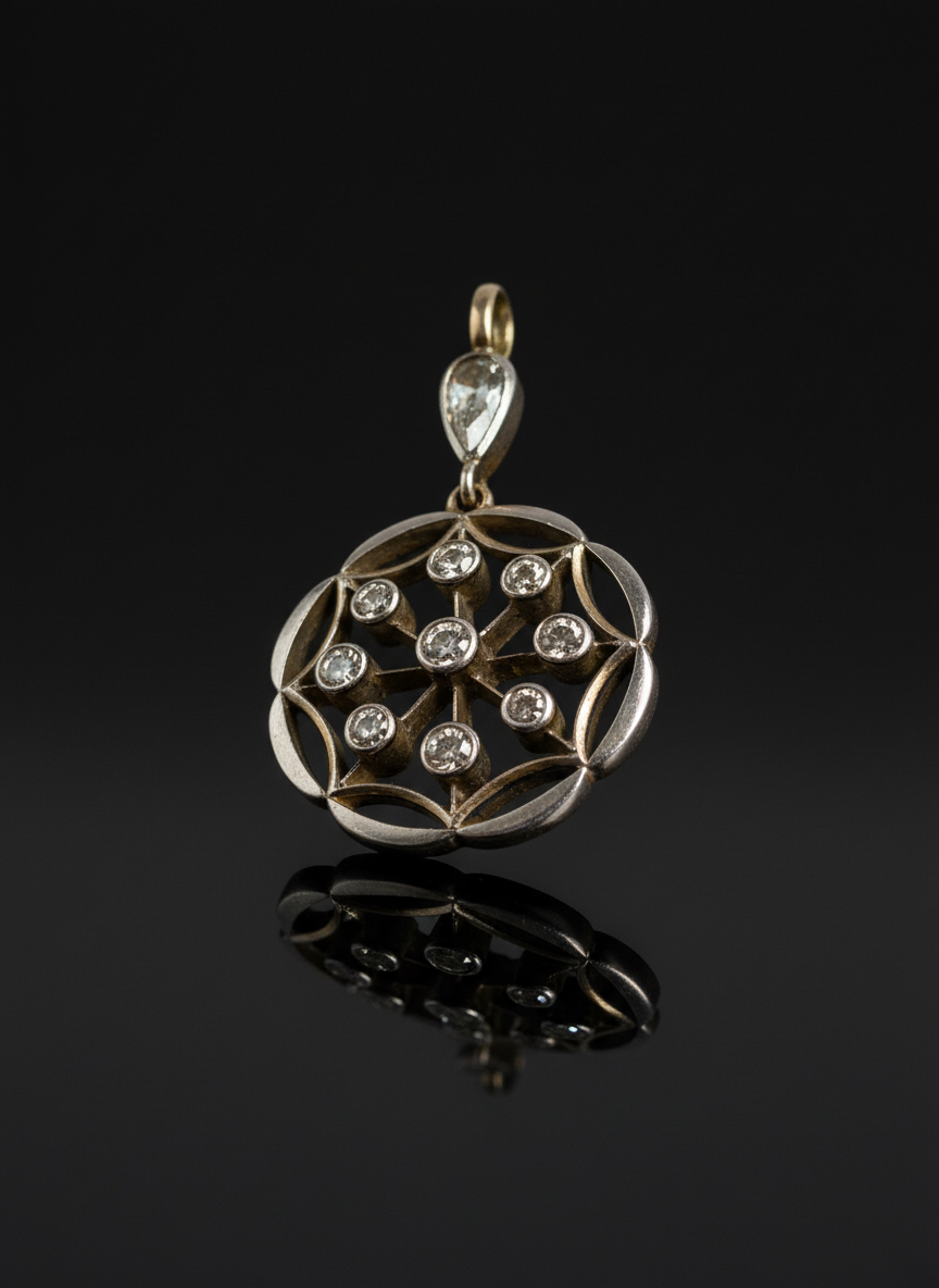Raro Pendente con Diamanti, fine XIX secolo