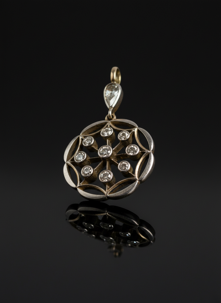 Raro Pendente con Diamanti, fine XIX secolo