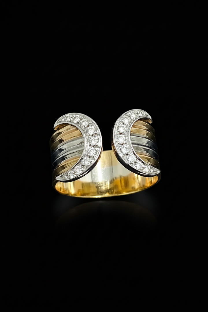 Raffinata fascia in Oro a Tre Colori, con Diamanti
