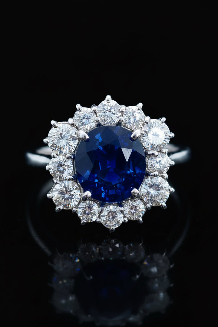 Anello Esagonale a Margherita di Zaffiro