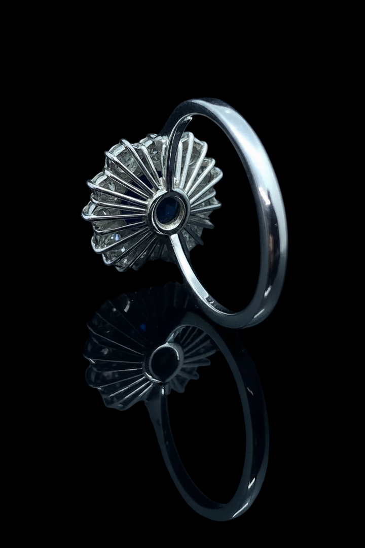 Anello Esagonale a Margherita di Zaffiro