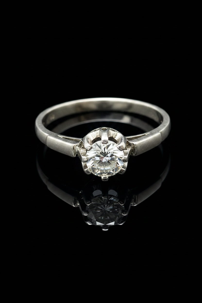 Anello con Solitario di Diamante, ct. 0,17