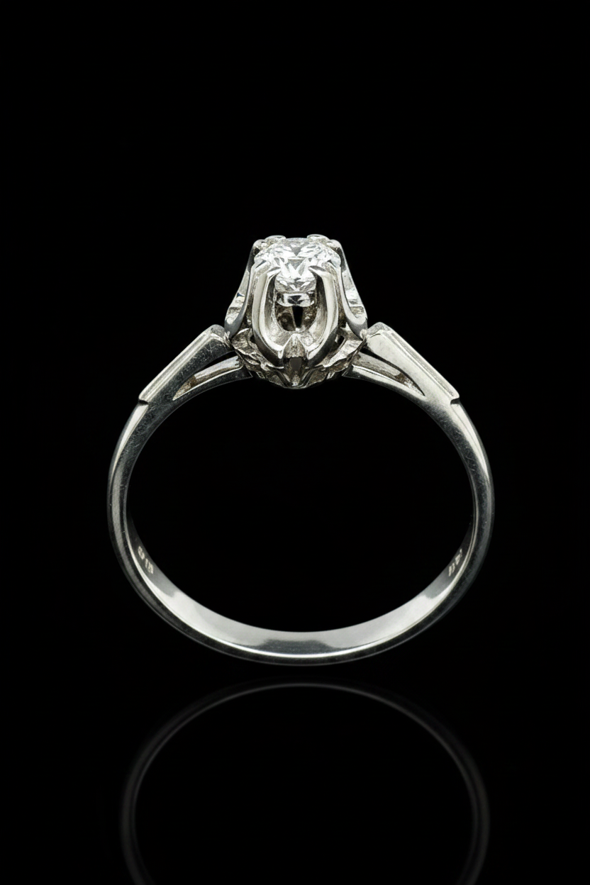 Anello con Solitario di Diamante, ct. 0,17