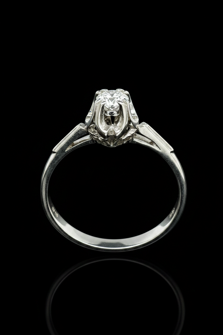 Anello con Solitario di Diamante, ct. 0,17
