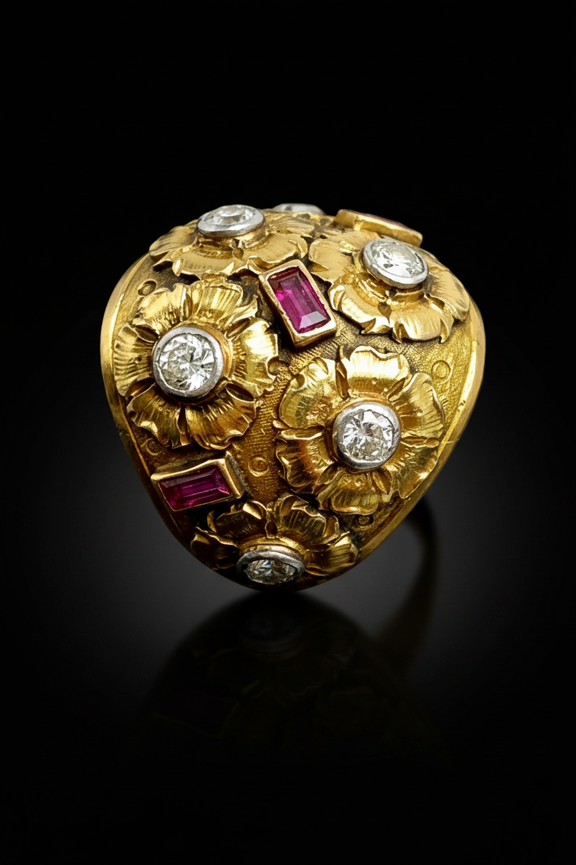 Anello bombato Italiano, firmato Cozzolino