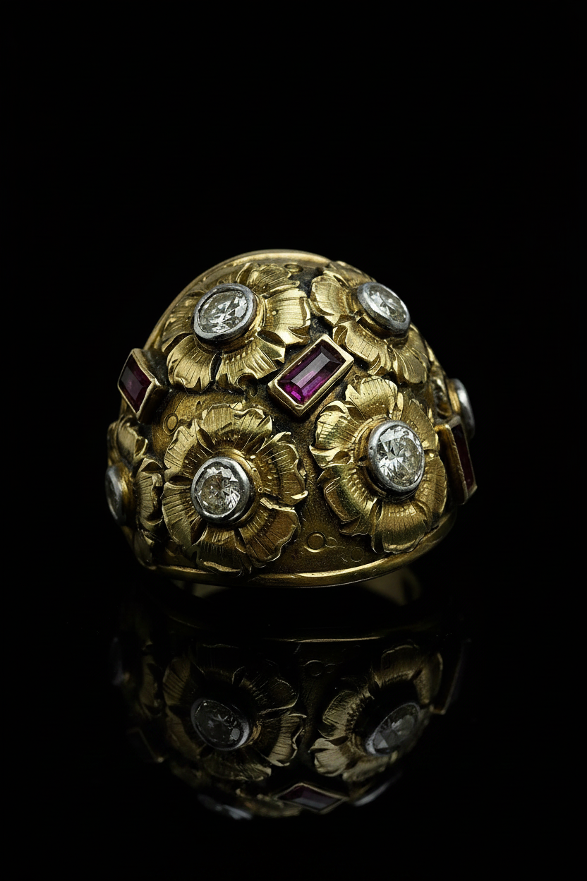 Anello bombato Italiano, firmato Cozzolino