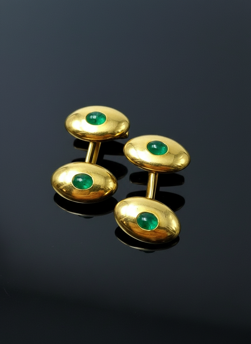 Gemelli con Smeraldi Cabochon